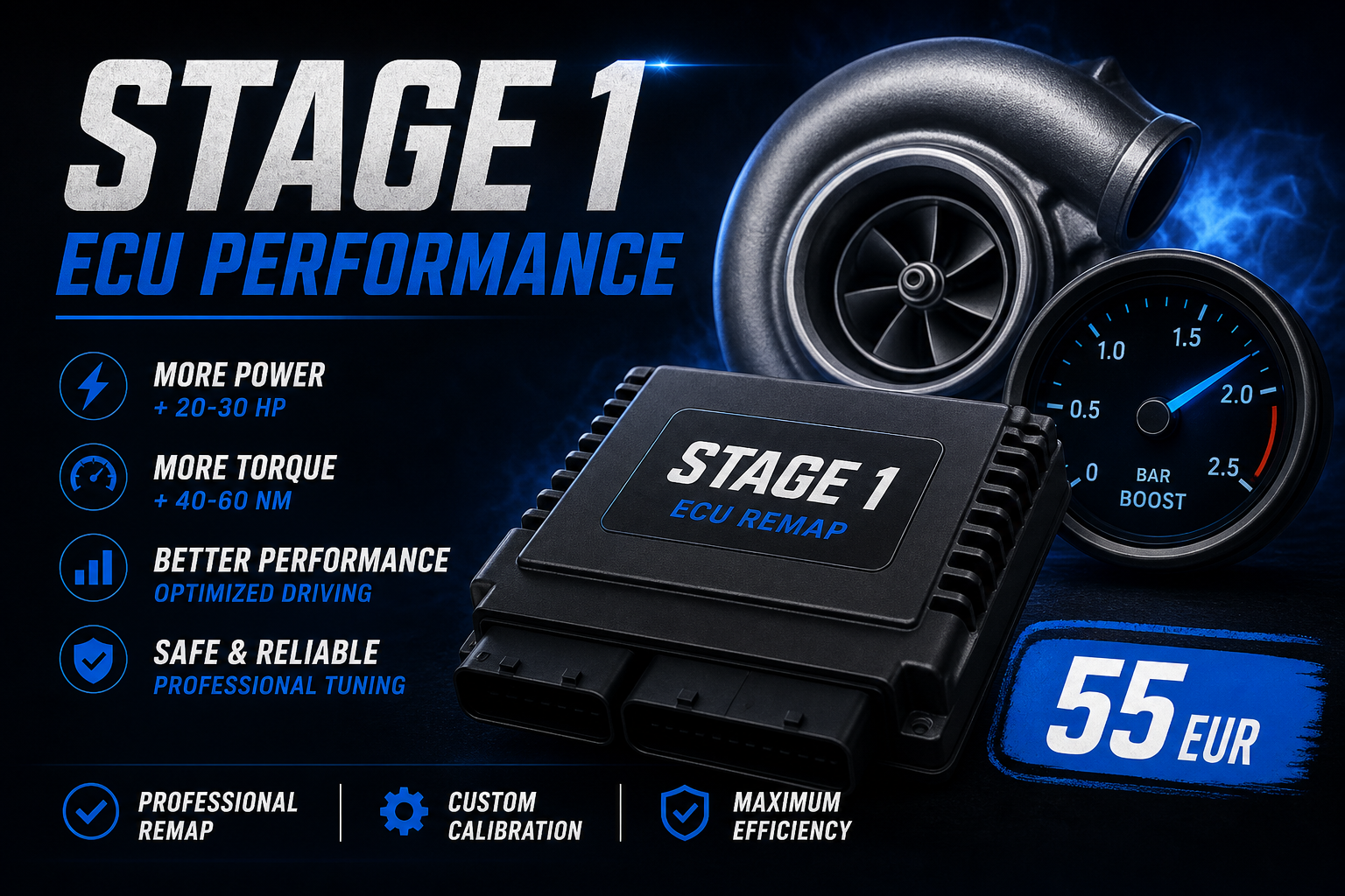 Optimisation moteur Stage 1 — 55 EUR